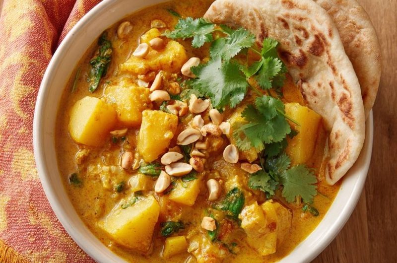 Cremiges Kartoffel-Blumenkohl-Erdnuss-Curry (Keine wässrige Soße mehr)