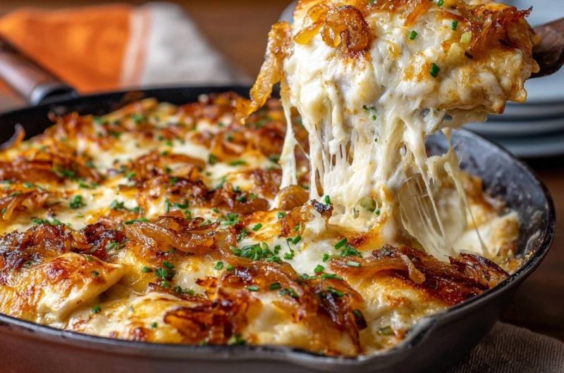 Cremiges Kartoffel-Zwiebel-Gratin