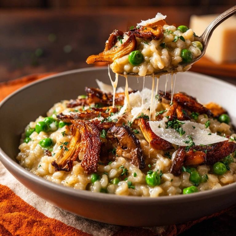 Cremiges Pfifferlingsrisotto mit Erbsen – Rezept