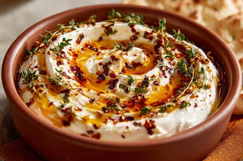 Feuriger Feta-Dip mit Honig, Chili & Thymian (Nie wieder körniger Feta!)