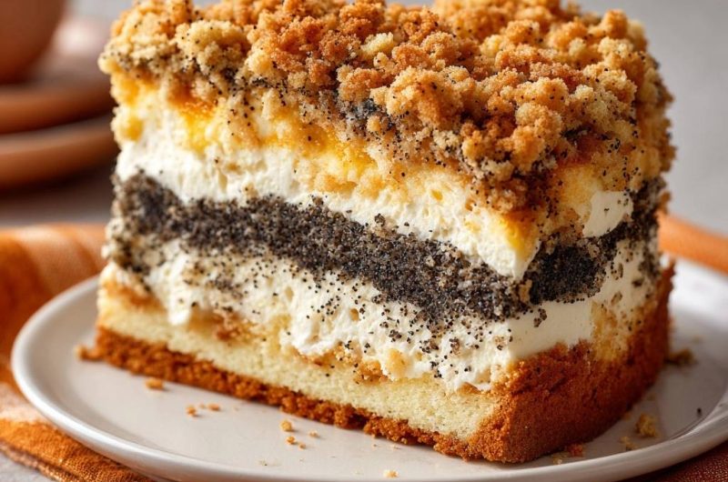 Geschichteter Mohn-Streuselkuchen (Nie wieder matschige Streusel!)