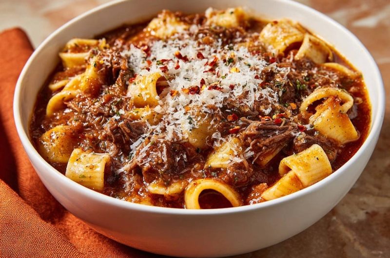 Herzhaftes Rinderragu mit Paccheri