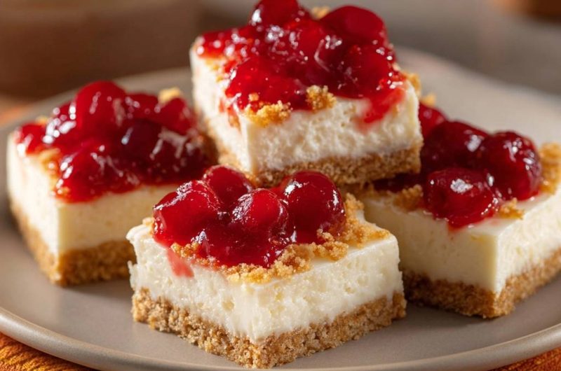 Kirsch-Käsekuchen-Bars (Nie wieder Risse!)