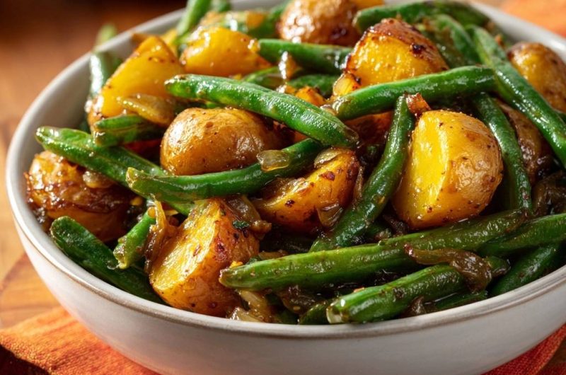 Knusprige Babykartoffeln mit grünen Bohnen