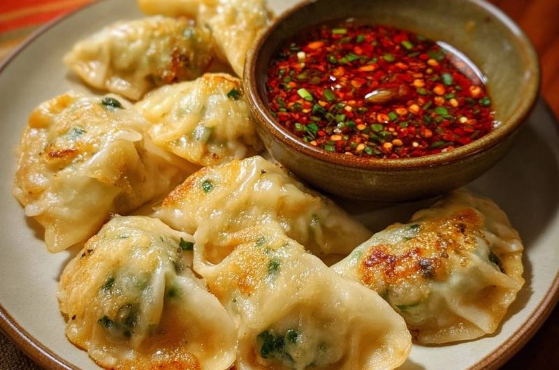 Knusprige Gemüse-Gyoza mit Scharfer Chilisauce