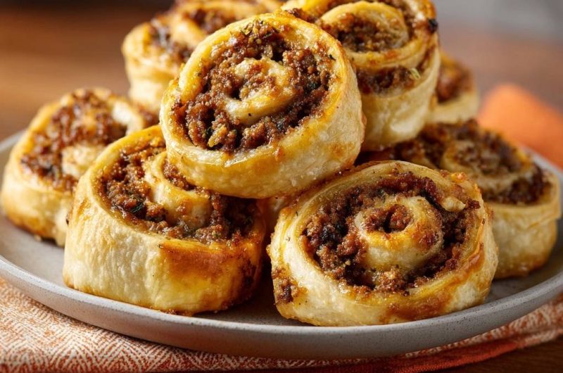 Knusprige Hackfleisch-Blätterteigrollen (Keine auslaufende Füllung mehr!)