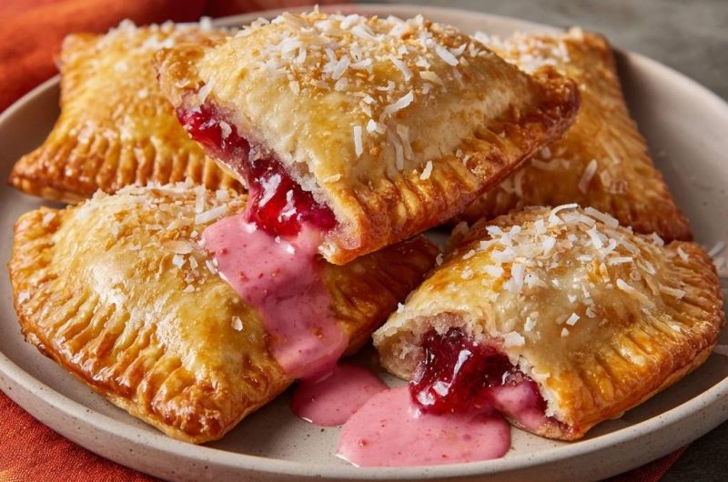 Knusprige Himbeer-Kokos-Turnovers