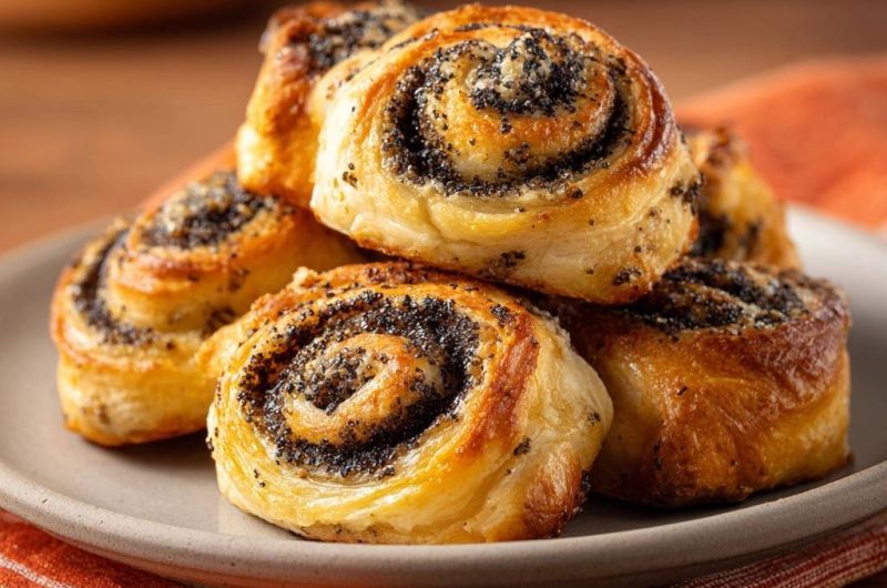 Knusprige Mohnschnecken (Nie wieder auslaufende Füllung!)