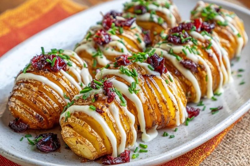 Knusprige Ofenkartoffeln mit Cranberry-Creme