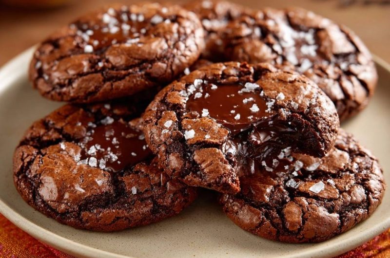 Knusprige Schoko-Lava-Kekse mit Meersalz