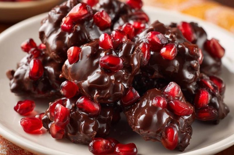 Knusprige Schokoladen-Granatapfel-Cluster (Nie wieder matschige Schokolade!)