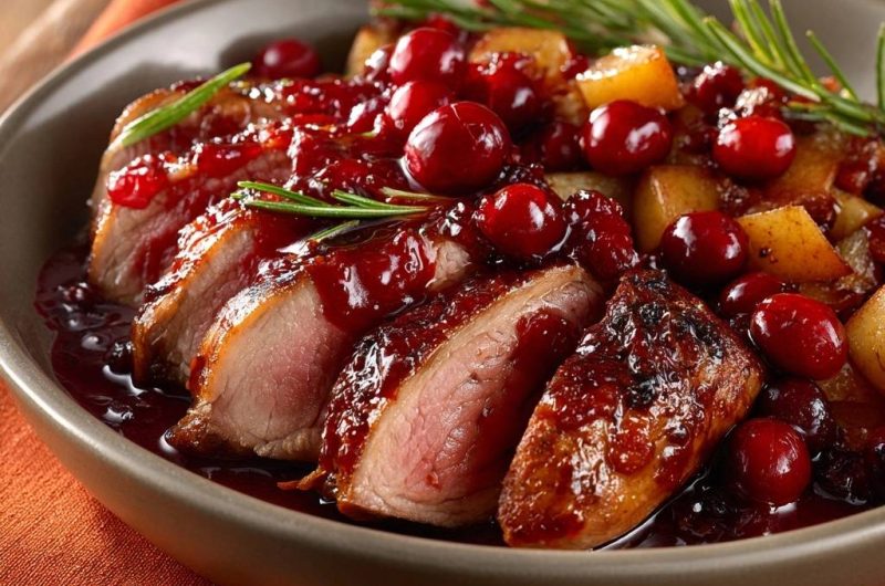 Saftige Ente mit Cranberry-Ananas-Sauce