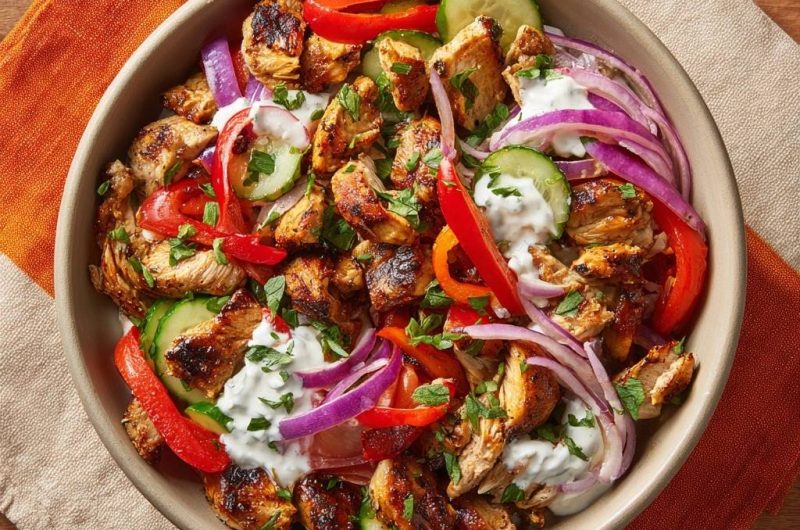 Saftiger Hähnchen-Gyros-Bowl