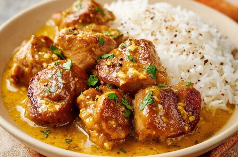 Saftiges Hähnchen-Curry mit Reis