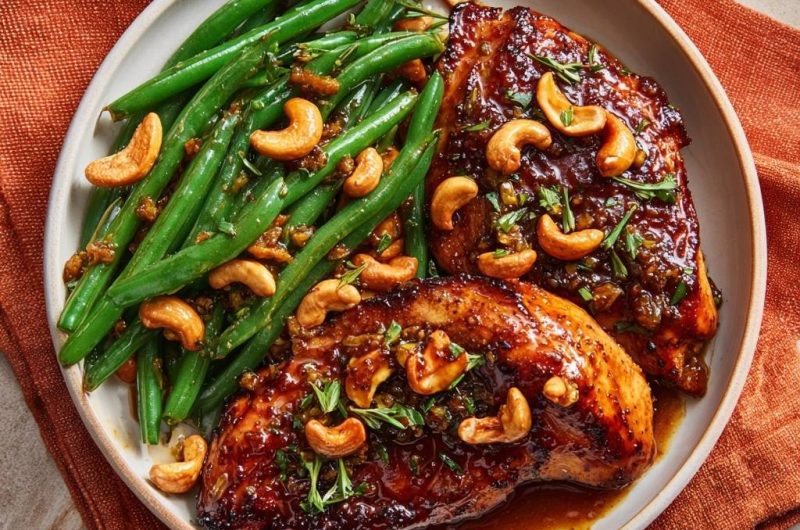 Saftiges Teriyaki-Hähnchen mit Cashew-Bohnen