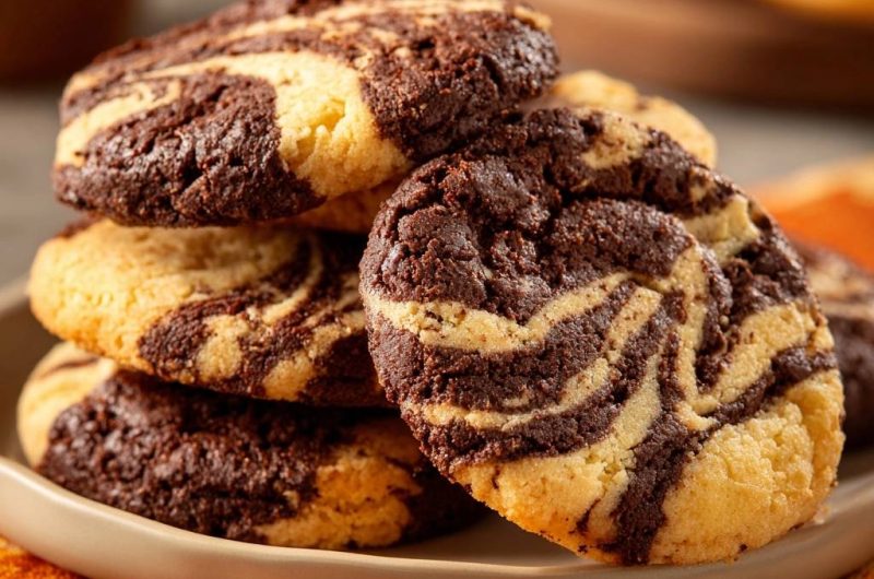 Schoko-Vanille-Marmorkekse (Nie wieder flache Kekse!)