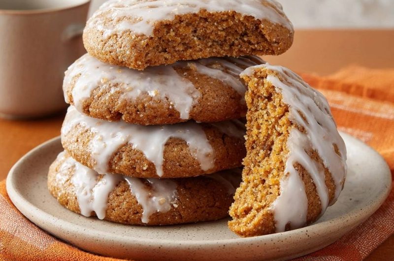 Weiche Kürbis-Haferkekse mit Glasur (Nie wieder flache Kekse!)