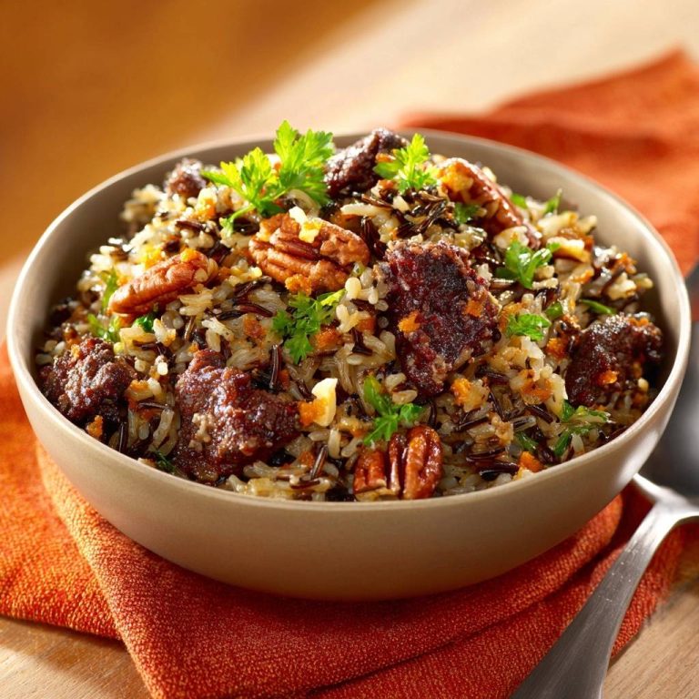 Wildreispilaw mit Rindfleisch, Pekannüssen und Karotten (Nie wieder matschiger Wildreis!)