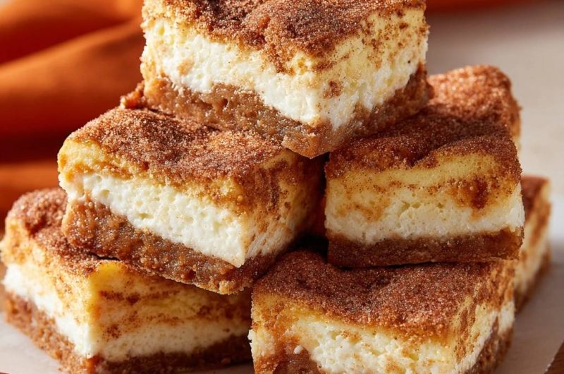 Zimtschnecken-Cheesecake-Bars (Nie wieder Risse im Cheesecake!)