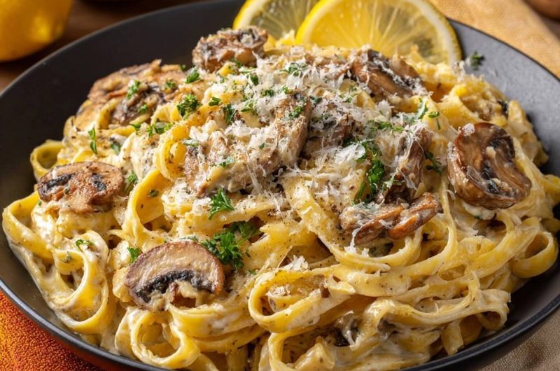 Zitronen-Pilz-Tagliatelle