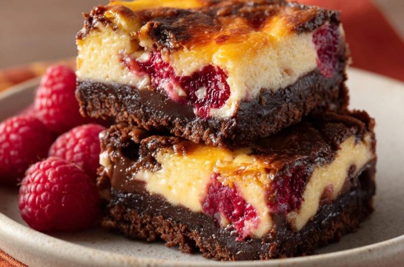 Schoko-Himbeer-Cheesecake-Brownies
