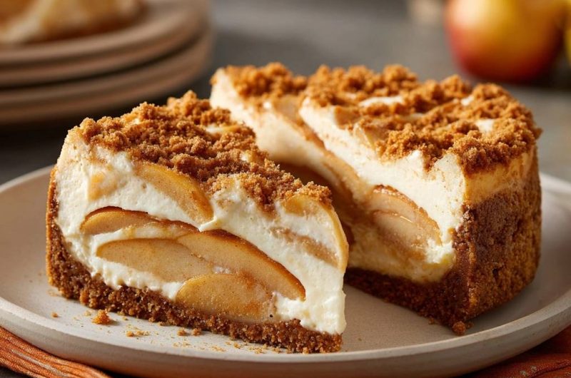 Apfel-Streusel-Cheesecake (Nie wieder matschige Streusel!)