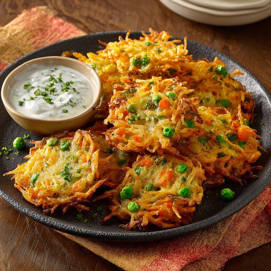 Knusprige Karotten-Erbsen-Röstis