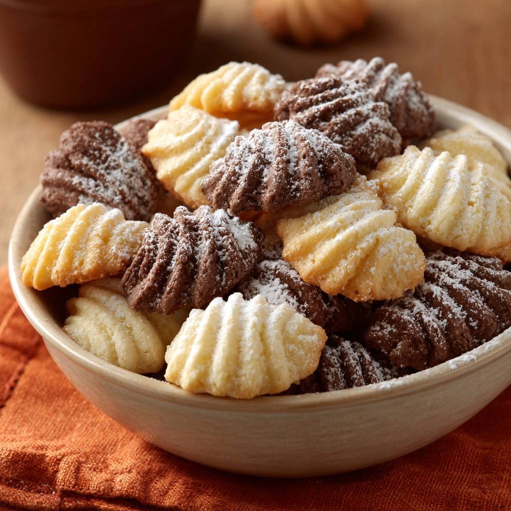 Wellige Vanille-Schoko-Spritzplätzchen (Nie wieder flache Plätzchen!)