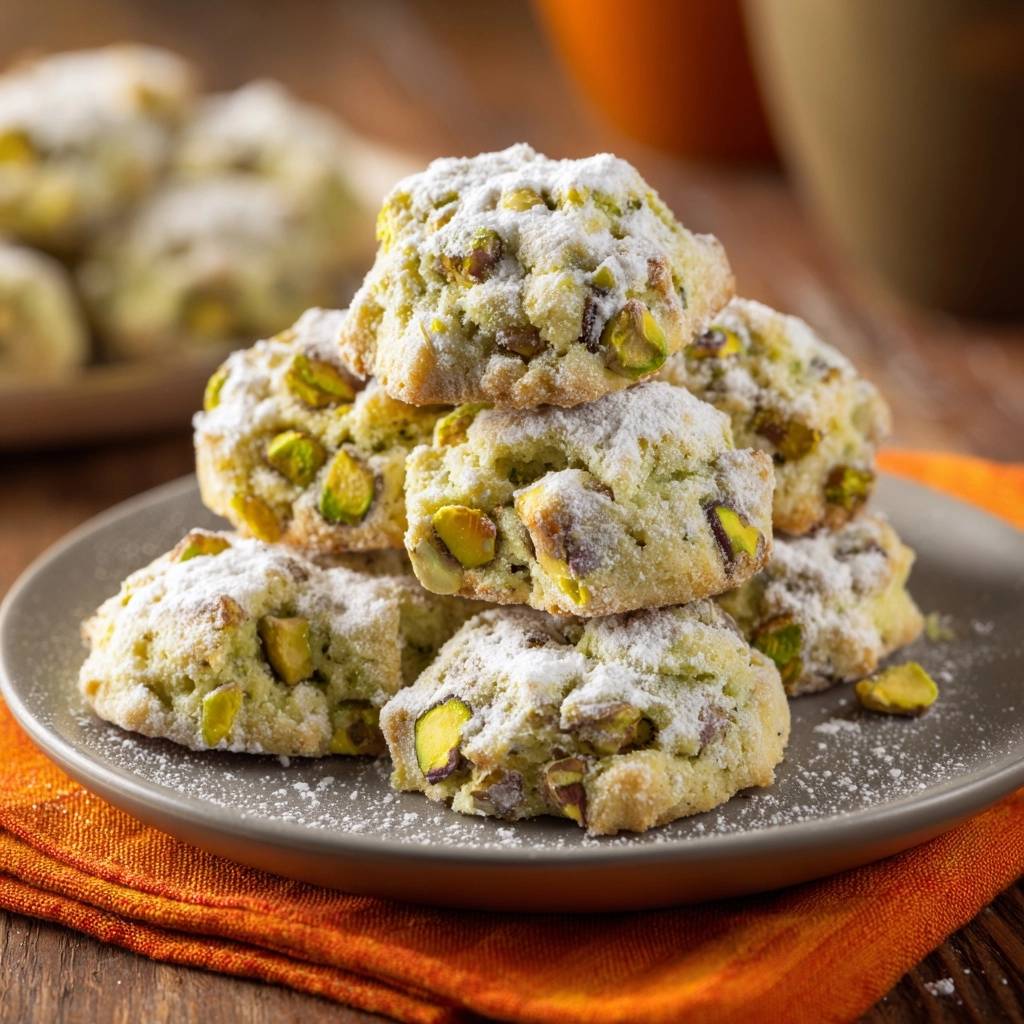 Pistazien-Schneebällchen (Nie wieder schmelzender Puderzucker!)