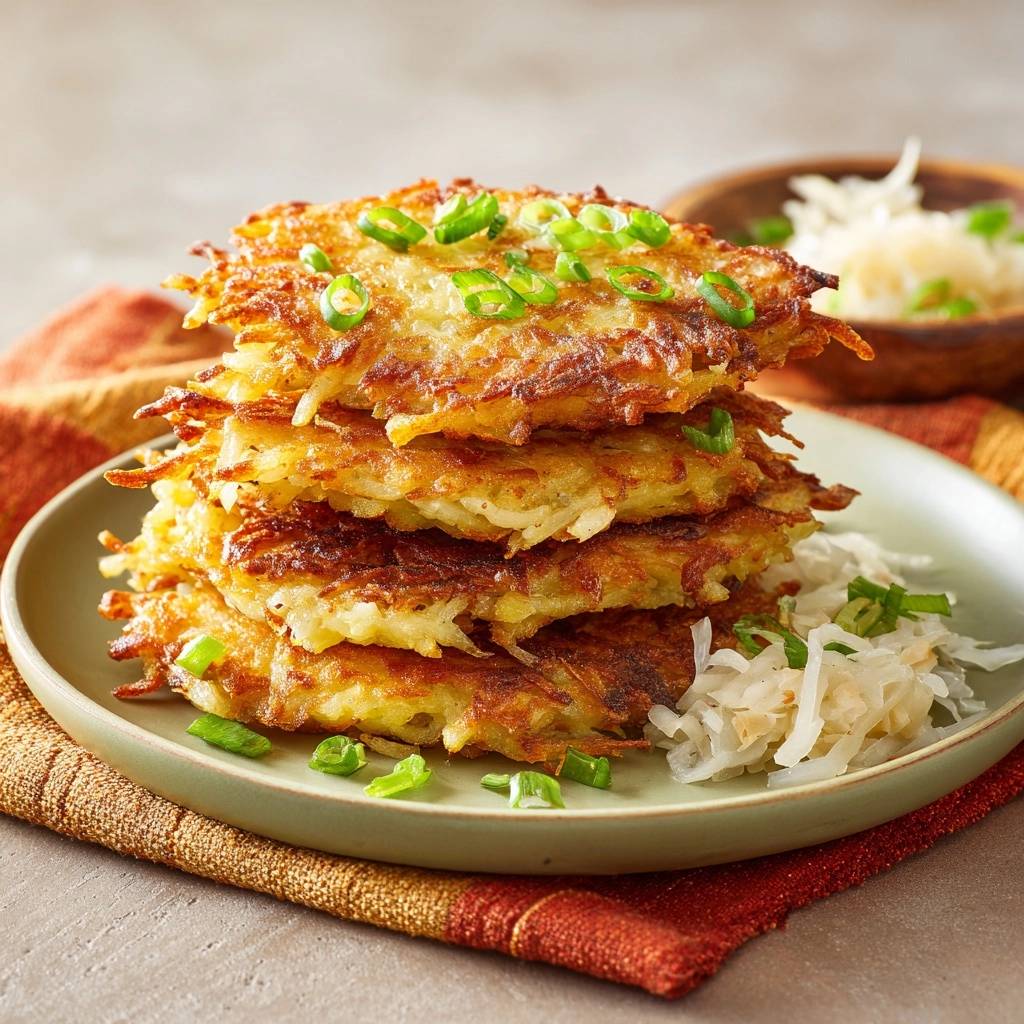 Knusprige Kartoffelpuffer mit Sauerkraut