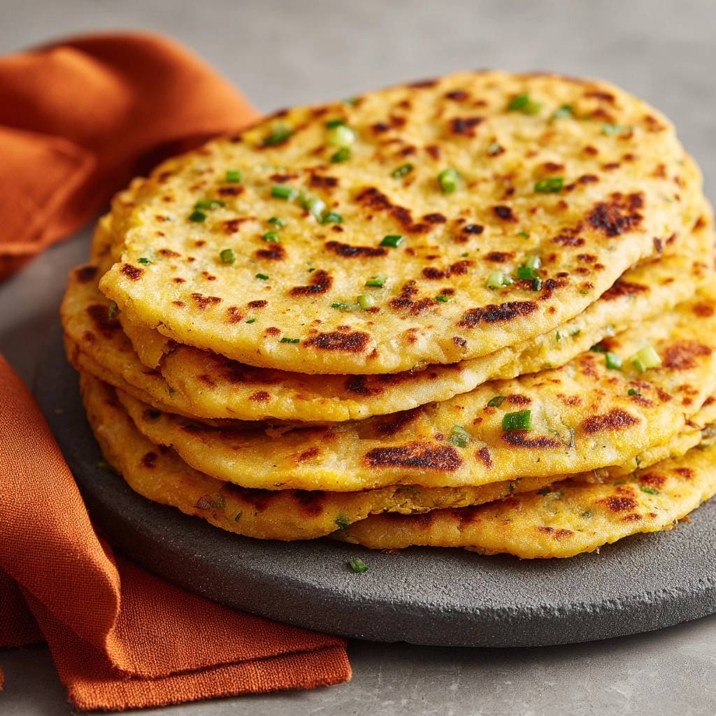 Knusprige Frühlingszwiebel-Thepla