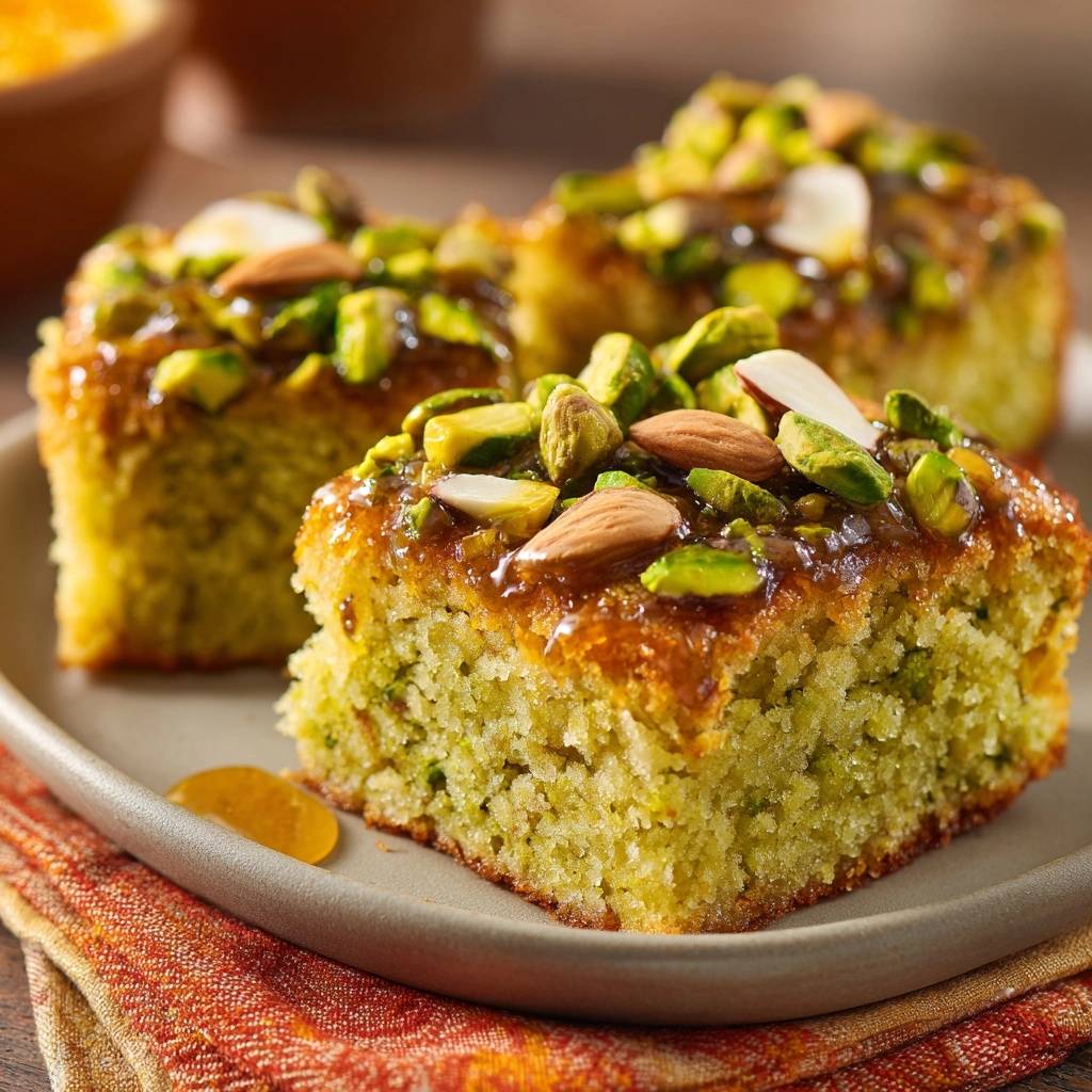 Pistazien-Aprikosen-Schnitten (Nie wieder trockener Kuchen!)