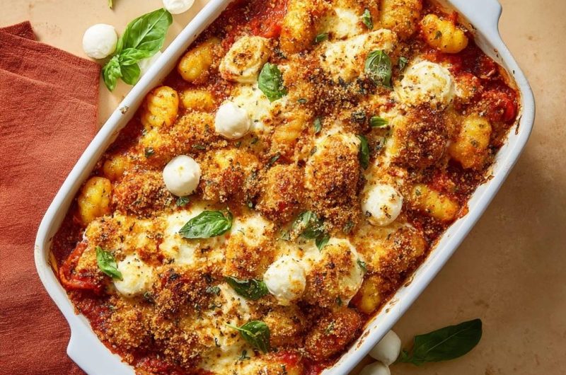 Überbackene Gnocchi mit Tomatensoße und Mozzarella