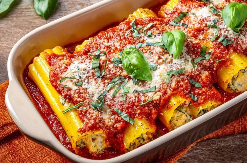 Überbackene Spinat-Cannelloni