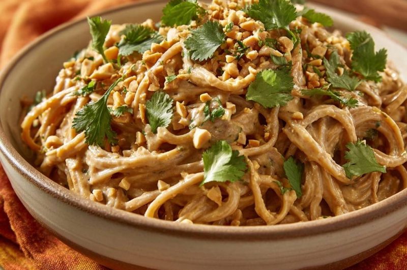 Cremige Erdnussnudeln (Nie wieder klumpige Soße!)