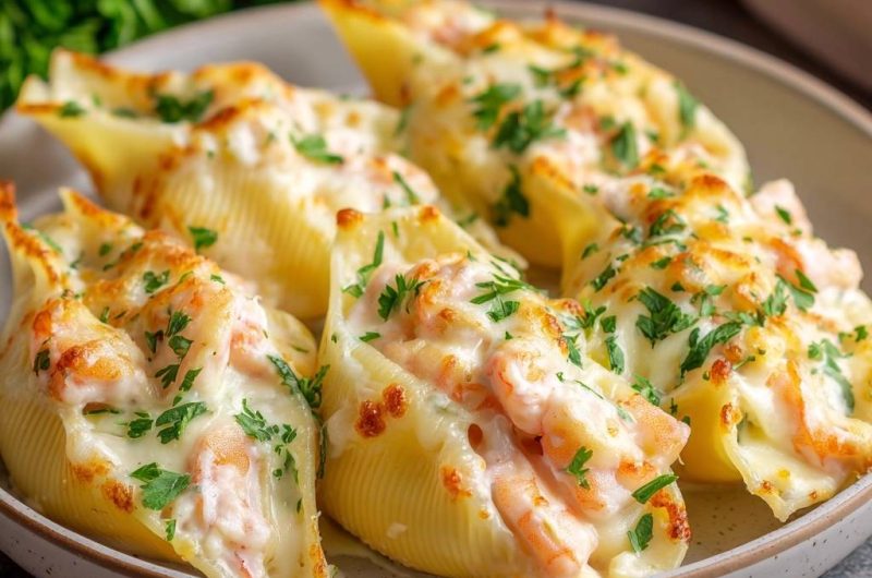 Cremige Garnelen-Conchiglie