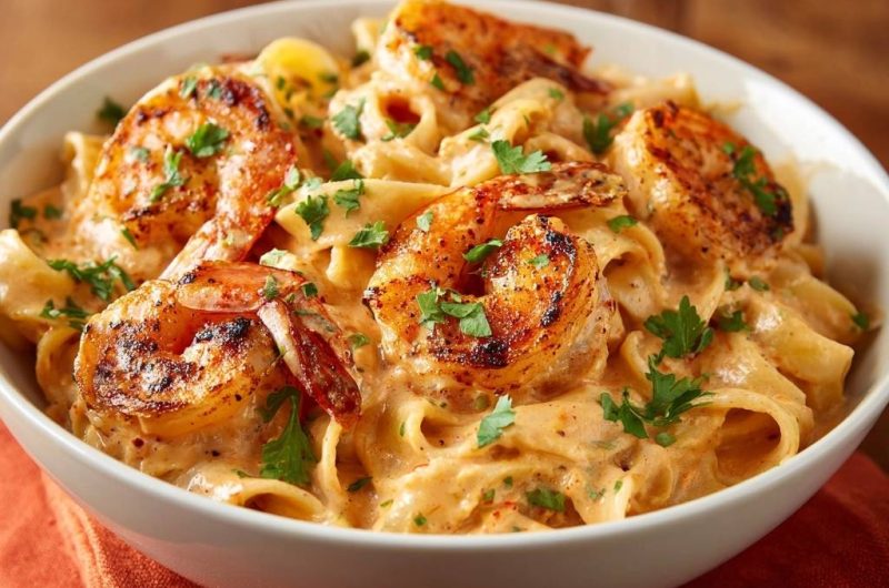 Cremige Garnelen-Fettuccine