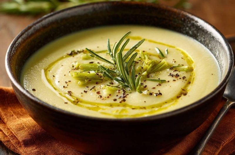 Cremige Lauch-Rosmarin-Suppe