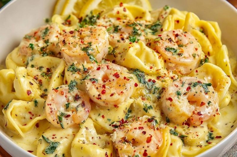 Cremige Zitronen-Garnelen-Ravioli