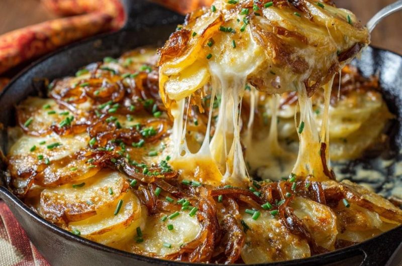 Cremiges Kartoffel-Zwiebel-Gratin