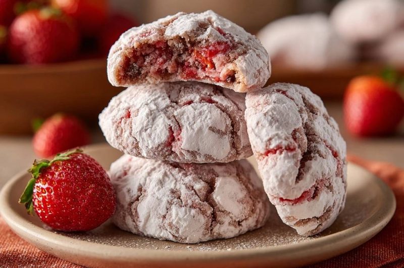 Erdbeer-Puderzucker-Kekse (Nie wieder matschige Füllung!)