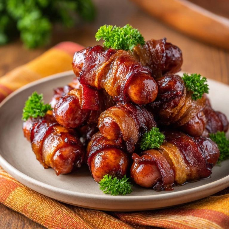 Glasiertes Speck-Würstchen: Knusprig & saftig