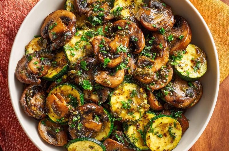 Knackige Pilz-Zucchini-Pfanne (Nie wieder wässrige Pilze!)