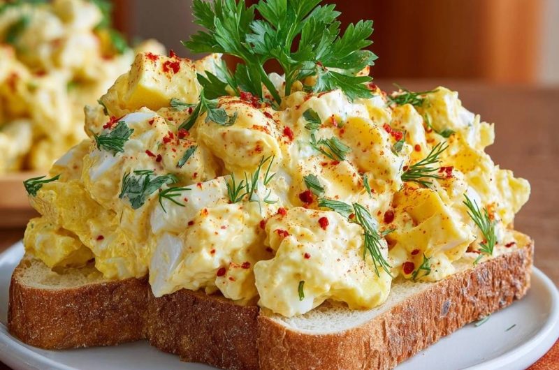 Knackiger Kartoffel-Ei-Salat auf Brot (Nie wieder matschige Kartoffeln!)
