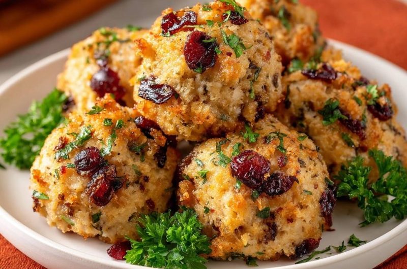 Knusprige Cranberry-Petersilie-Bällchen (Nie wieder auseinanderfallend!)