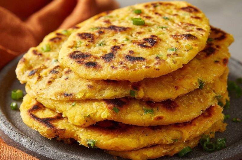 Knusprige Frühlingszwiebel-Thepla