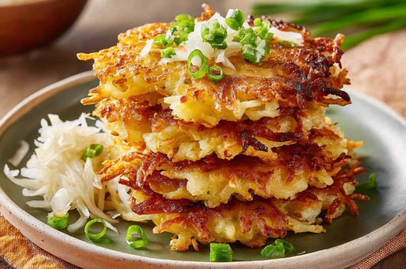 Knusprige Kartoffelpuffer mit Sauerkraut