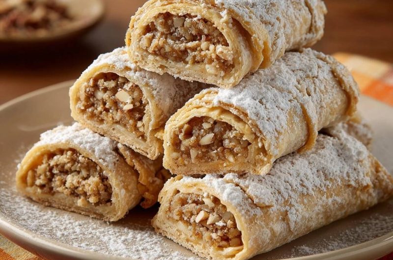 Knusprige Walnussstrudel