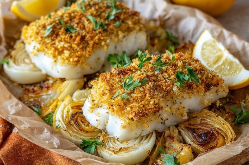 Knuspriger Fenchel-Kabeljau