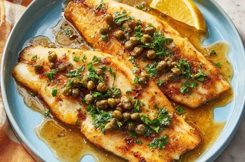 Knuspriger Fisch Meunière mit Kapern